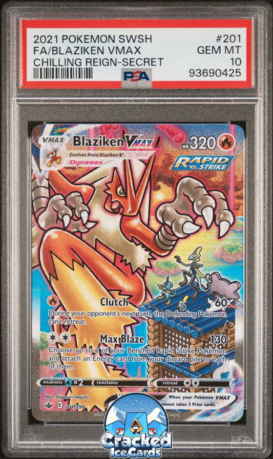 Blaziken VMAX 201/198 Chilling Reign Alt Art PSA 10